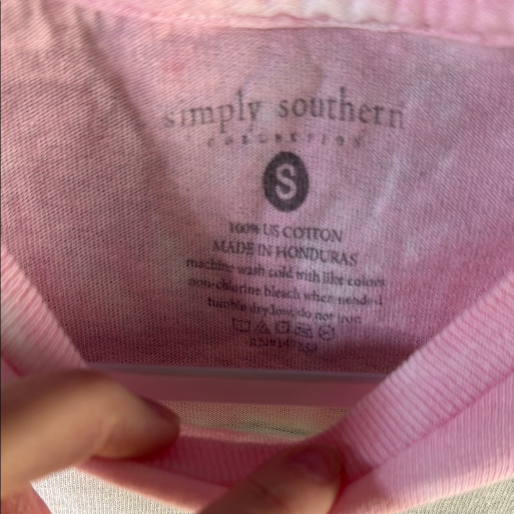 Simply Southern Pink and Yellow Tie-Dye Short Sleeve Tee - Picture 2 of 6